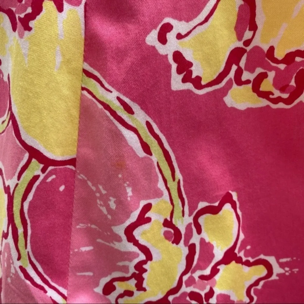 Lilly Pulitzer Strapless Fit & Flare Dress Pink Yellow Floral Size 2 - Picture 11 of 12